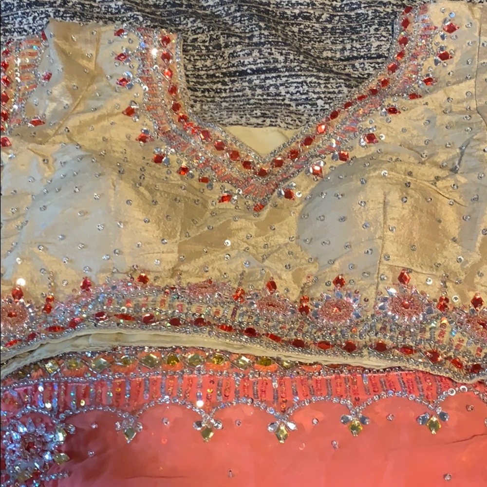 Beautiful embellished pink Sari